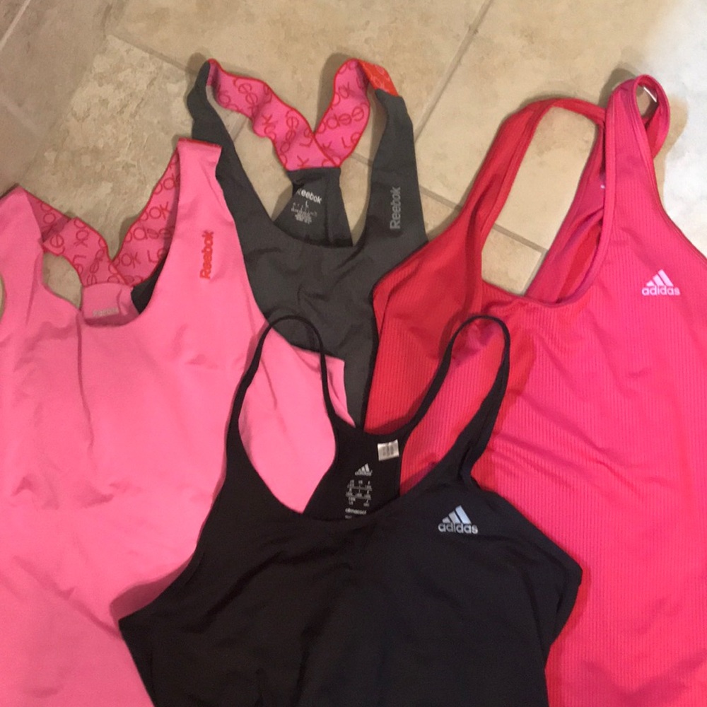 2Adidas and 2Reebok -Work out tanks